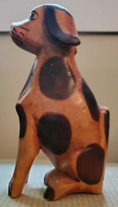 Folk Art Carved Wooden Dog Approximately 7