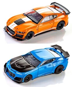 AFX Mega G+ Double-Deal Shelby GT500 & Camaro HO Slot Cars (2 cars) #22069-22079