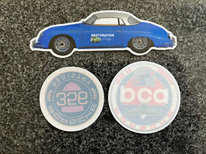 PORSCHE CLUB OF AMERICA 356 REGISTRY OFFICIAL STICKERS SET OF 3 NEW