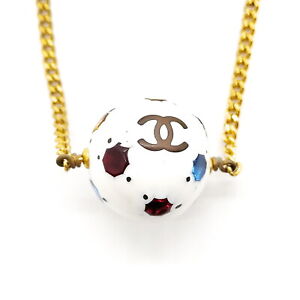 Chanel Necklace  Gold Whites 98 P 3255614