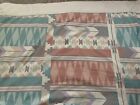 Vintage Cannon Flat Sheet Queen Beige Southwestern Abstract 50/50 Cotton Poly