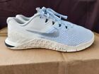 NIKE Metcon 4 Trainers Size 7.5 Womens White & Pale Blue Gym Shoes