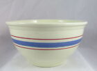 Antique RRP Co Roseville Stoneware Pottery Mixing Bowl Red&Blue Stripes
