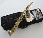 Professional antique Soprano saxophone Bb Saxello Sax Curved bell With Case