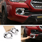 ABS Chrome Front Fog Light Lamp Trim for Toyota Tacoma 2016-2023 Accessories (For: Toyota)