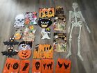 Lot of 28  Vintage 1970s, 1980s Die Cut/ Decorations Witch, Cat, Skeleton