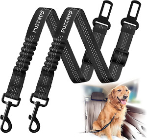 2 Pack Dog Seat Belt Adjustable Dog Car Seatbelts for Vehicle Nylon Pet Safety S