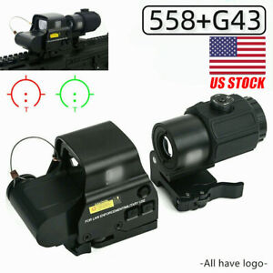 G43/G45+558 Red Green Dot Clone+3/5X Sight Magnifier With 20mm QD Mount