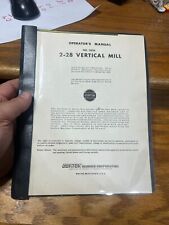 VTG GORTON 2-28 vertical mill operators manual , sales brochure and deliver tag