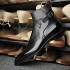 New Handmade Men's Jodhpurs Black Cowhide Leather Ankle High Dress Formal Boots