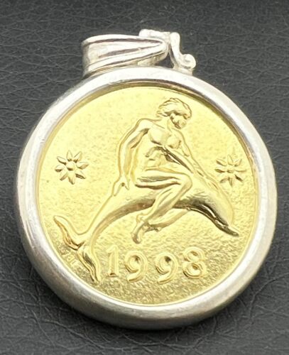 Ilias Lalaounis, Gold 18K & Silver .925, Lucky Charm, One Sided Pendant, 1998
