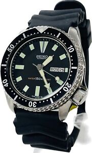 Seiko 3rd Diver 6309-7290 Automatic Black Dial Mens Watch Excellent++ A408