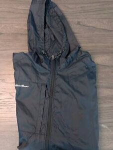 Eddie Bauer Jacket Women Sz XL Trench Rain Coat WeatherEdge Waterproof Black