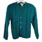 Vintage Talbots Size S Cardigan Sweater Mohair Blend Cable Knit Button Front