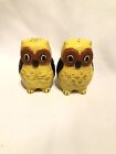 New ListingOwl Salt & Pepper Shakers Ceramic Vintage Yellow Brown Owls