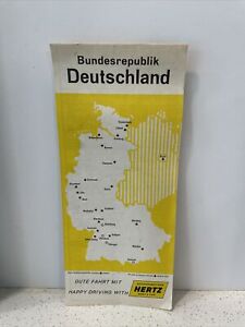 Hertz Rental Car map of west germany Cold War