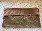 WOODED RIVER KING SIZE LEATHER PILLOW SHAMS CONCHOS BROWN BROCADE CHENILLE
