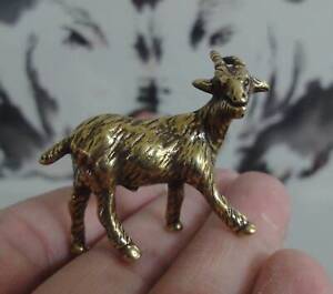 Vintage Style Solid Brass Tough Goat Animal Figurine Statue for Home Decor