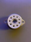 TUBE SOCKET - 9 Pin Loctal  Ceramic - Chassis (TOP) Mount - Silver Plate - (1pc)