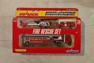 MAJORETTE Super Movers - 960 - Fire Rescue Set. Firetrucks & Helicopter