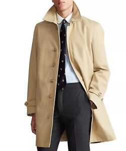 Polo Ralph Lauren Trench Coat Mens XL Tan Cotton Gabardine NEW