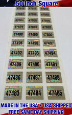 100 SERIAL NUMBERED HOLOGRAM SECURITY LABELS STICKERS SEALS .50 Inch Sq.