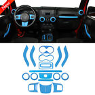 Interior Decor Cover Trim kit Accessories For Jeep Wrangler JK 11-17 Light Blue (For: Jeep)
