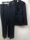 Cabi Womens Blue Black Plaid Single-Breasted 2 Piece Suit Pants Set Size 12/L