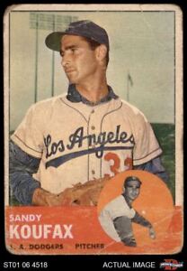 1963 Topps #210 Sandy Koufax Dodgers HOF MVPw CYAw AUTHENTIC