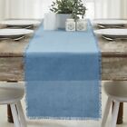 New Rustic French Country Farmhouse BLUE BURLAP Table Runner 48