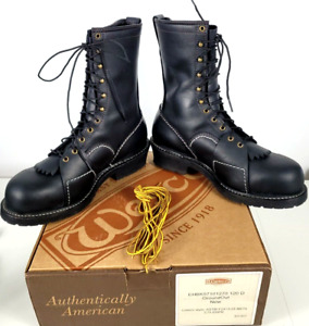 NIB - Wesco GROUND OUT Black Leather Logger Linesman STEEL TOE Boots Sz 12D
