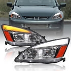 Pair DRL LED Headlights w/ Amber Reflector For 2003-2007 Honda Accord Left+Right (For: 2007 Honda Accord)
