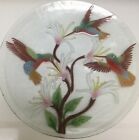 Fused Art Glass *Hummingbirds Feeding* 14” Platter, Signed Wm McGrath, Beautiful