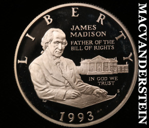 1993-S James Madison Commemorative Silver Half Dollar - Choice Gem Proof  #V353