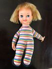 New ListingVintage 1970 REMCO Polly Puff Baby Doll HTF RARE Striped Cloth Body ADORABLE
