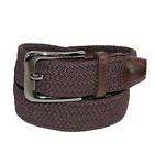 New CTM Men's Elastic Braided Stretch Belt with Silver Buckle