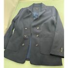 Talbots Womens Open Front Blazer Jacket Soft Navy Blue Single Vent Stretch Sz 10