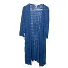 Catherine's women's soft blue long cardigan duster size 2x