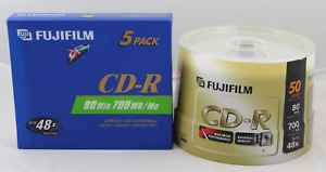 Fujifilm 50 Pack And 5 Pack  CD-R's 80 Min 700 mb 48X Recordable Disc New Sealed