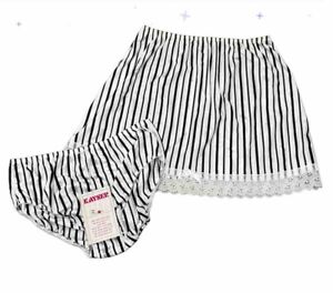Kayser Nylon Vintage Knickers Panties & Petticoat Sz S NWT Black White Stripe