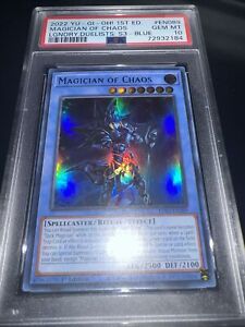 YUGIOH PSA 10 2022 Magician of Chaos LDS3-EN089 Ultra Rare 1st Edition BLUE