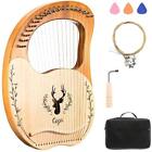 TBRAND Lyre Harp Portable Small 19 Strings Wooden Mahogany Musical Instrument