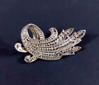 Antique sterling silver filigree brooch German fine jewelry Art Nouveau deco pin