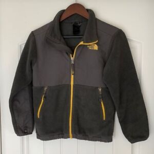 North Face Kids Boys Size 10/12 Gray & Yellow Polartec Fleece Lined Jacket