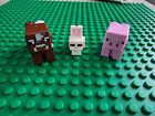 LEGO Minecraft Bunny Rabbit, Brown Cow, Pink Pig - Animals Minifigures Lot Of 3