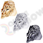 Men Stainless Steel Lion Head Gold Silver Black Plated Band Ring Animal #R9