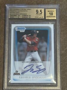 New Listing2011 Bowman Chrome REFRACTOR #ED/ 500 GEORGE SPRINGER AUTO RC BGS 9.5/ 10 Rookie