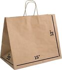 50 Pcs Brown Paper Gift Bags 15x10x12 - Handles for Shopping, Grocery, Gift