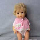 Vintage Gotz Puppe Itty Bitty Baby Girl Rooted Hair Drink Wet Posable 14in