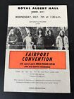 Fairport Convention Royal Albert Hall England Concert Handbill from 1970 AOR UK